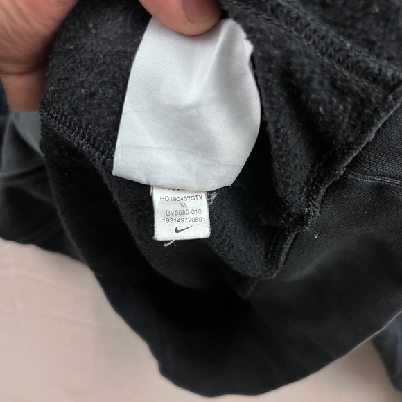 Nike Mens Just Do It Full Zip Hoodie Black Orange Patch BV5080-010 Medium - Picture 5 of 9